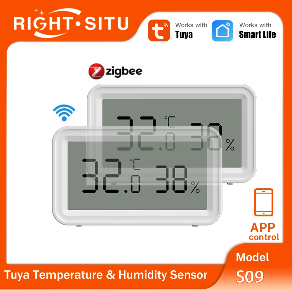 Tuya Zigbee WiFi capteur de température et d'humidité APP télécommande SmartLife fonctionne avec Yandex Alexa