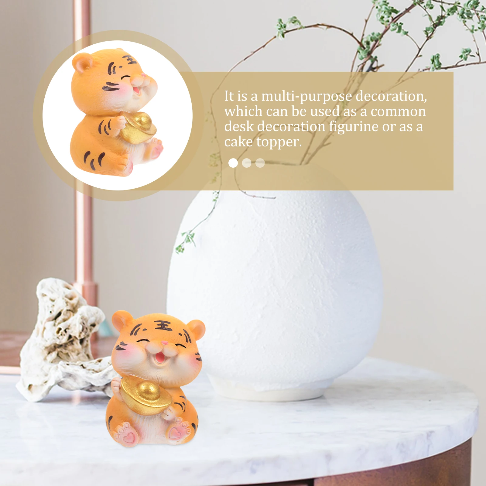 

2022 Year Of The Resin Decoration Miniature Tiger Statues Cake Topper Home Office Party Gift Zodiac Animal Ornament Resin Tiger