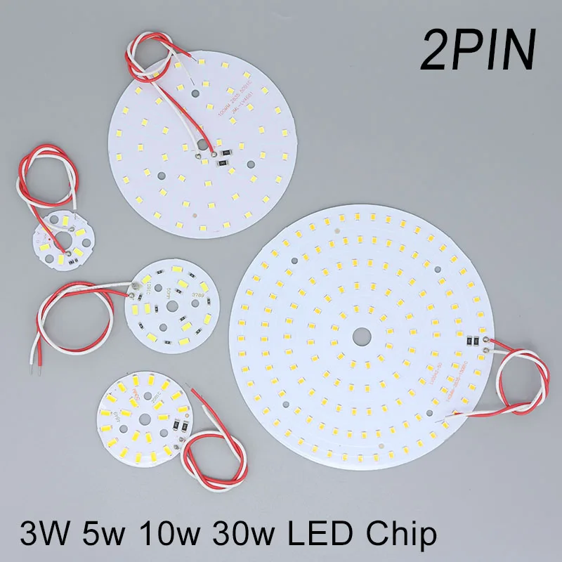 3W 5w 10w 30w Runde LED Chip Perle warmweiß Lampe Lichter Draht 5V Platine Glühbirne Runde Lichtquelle Durchmesser 32MM 50mm 14mm M20