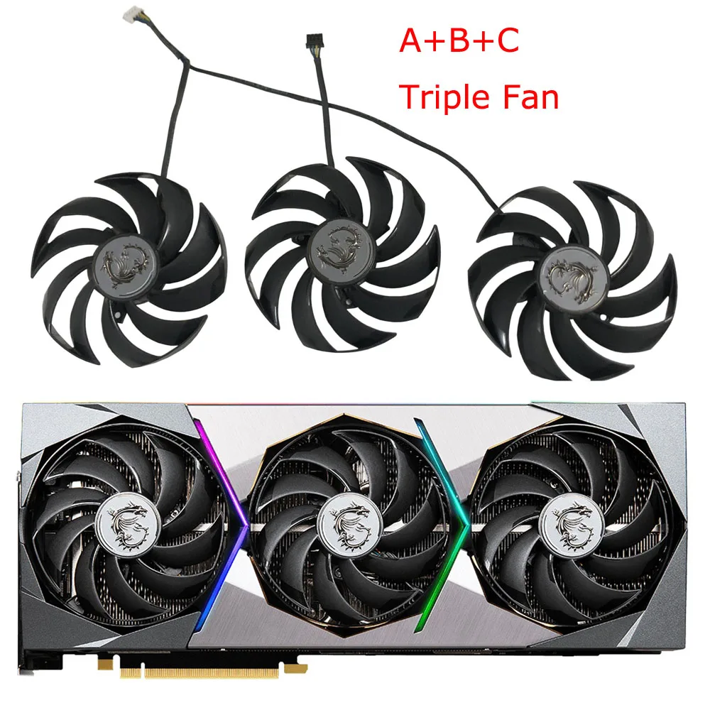 Video Card Fan,Graphics Cooler,GPU Cards Cooling,PLD10010B12HH,For MSI RTX 3090 Ti 3090Ti rtx3090ti GAMING X TRIO