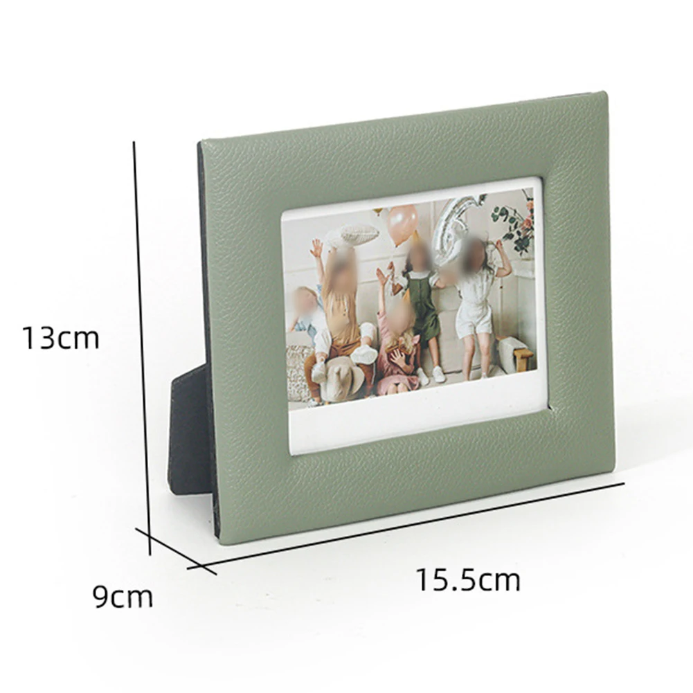 2pcs Leather Photo Frames for 5 Inch Photos with Retro Finish and Display Stand for Horizontal or Vertical Presentation