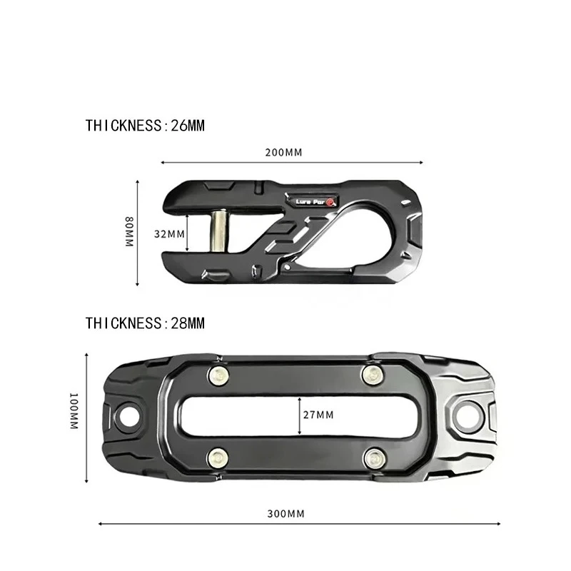 Aluminum Alloy Entry Guide Winch Rope Guide and Winch Trailer Hook Off-road Pintle Hook Accessories Trailer Hitch