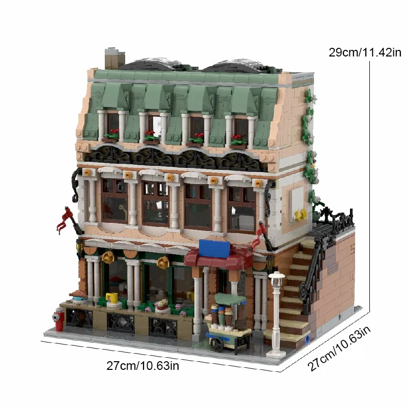 Juego de edificios para casa de cafetería, arquitectura de tienda de ciudad, conjunto de bloques de construcción Modular, Kit de modelo, juguetes creativos DIY, regalo, 2693 Uds.