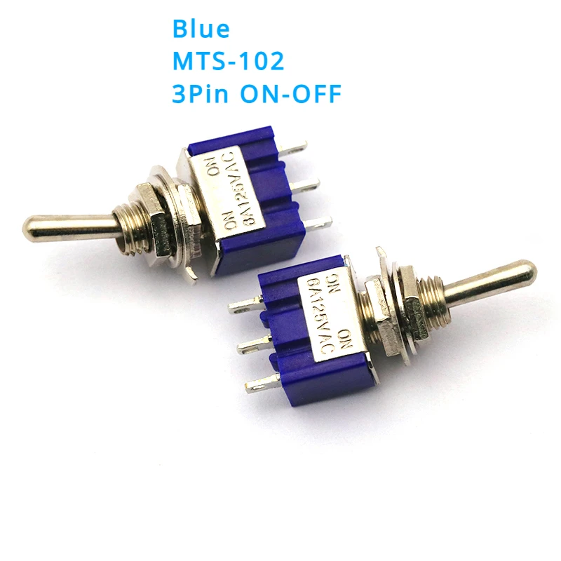 1/5/10Pcs/lot MTS-102 103 MTS-202 203 Toggle Switch 6A 125VAC on on SPDT 6mm Mini Switch DPDT on off on Waterproof Cap