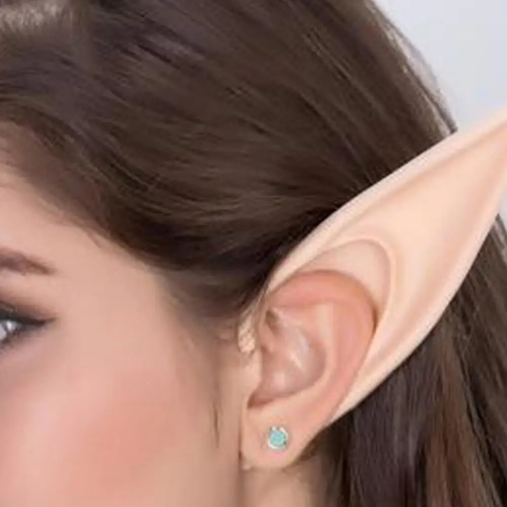 Halloween Elf Makeup Ear Props 2pcs Realistic Elf Ears Halloween Makeup Props Fairy Costume Accessories Goblin for Parties