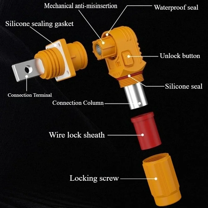 350A Energy Storage Connector Single Core High Current 450A Power Terminal Wall Mounted Power Output Connector 200A Plug Socket