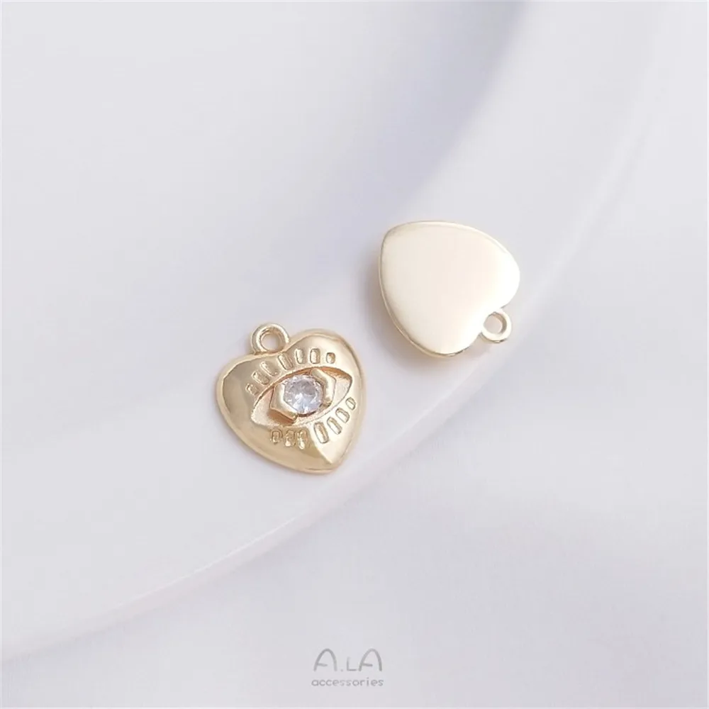 

Inlaid Zircon Eye Pendant 14K Gold Round Oval Heart-shaped Flower-shaped Diy Bracelet Necklace Jewelry Pendant