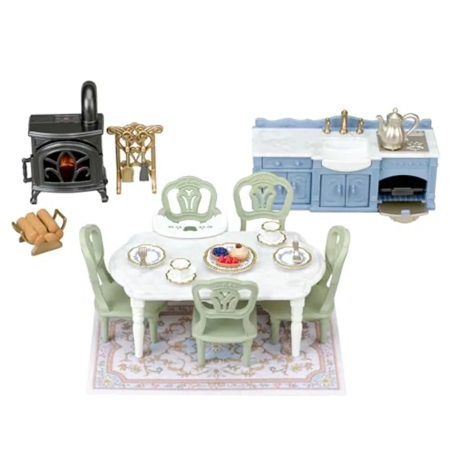 

Families Se-215 ST Mark Certified Toy Doll House Sparkling Waterside Red Roof Elegant Dining Room for Ages 3 and Up