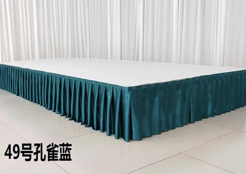 White Pleated Table Skirt Wedding Backdrop Curtains for Table Clothes Table Cover Wedding Stage Table Skirting for Event Party