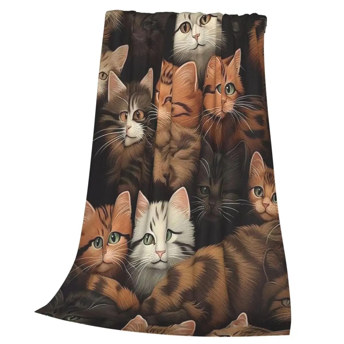 Cat Blanket Soft Warm Flannel Throw Blanket Bedspread for Bed Living room Picnic Travel Home Couch