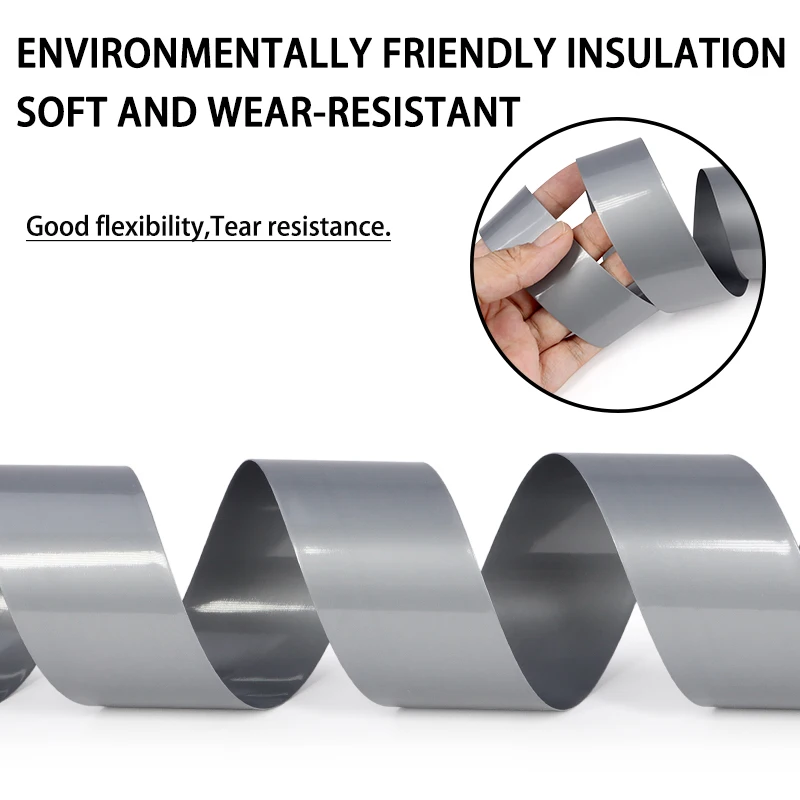 3/5M PVC Grey Heat Shrink Tube Width 29.5mm ~ 200mm 18650 Lipo Battery Pack Insulated Cable Sleeve Protection Battery Film Wrap
