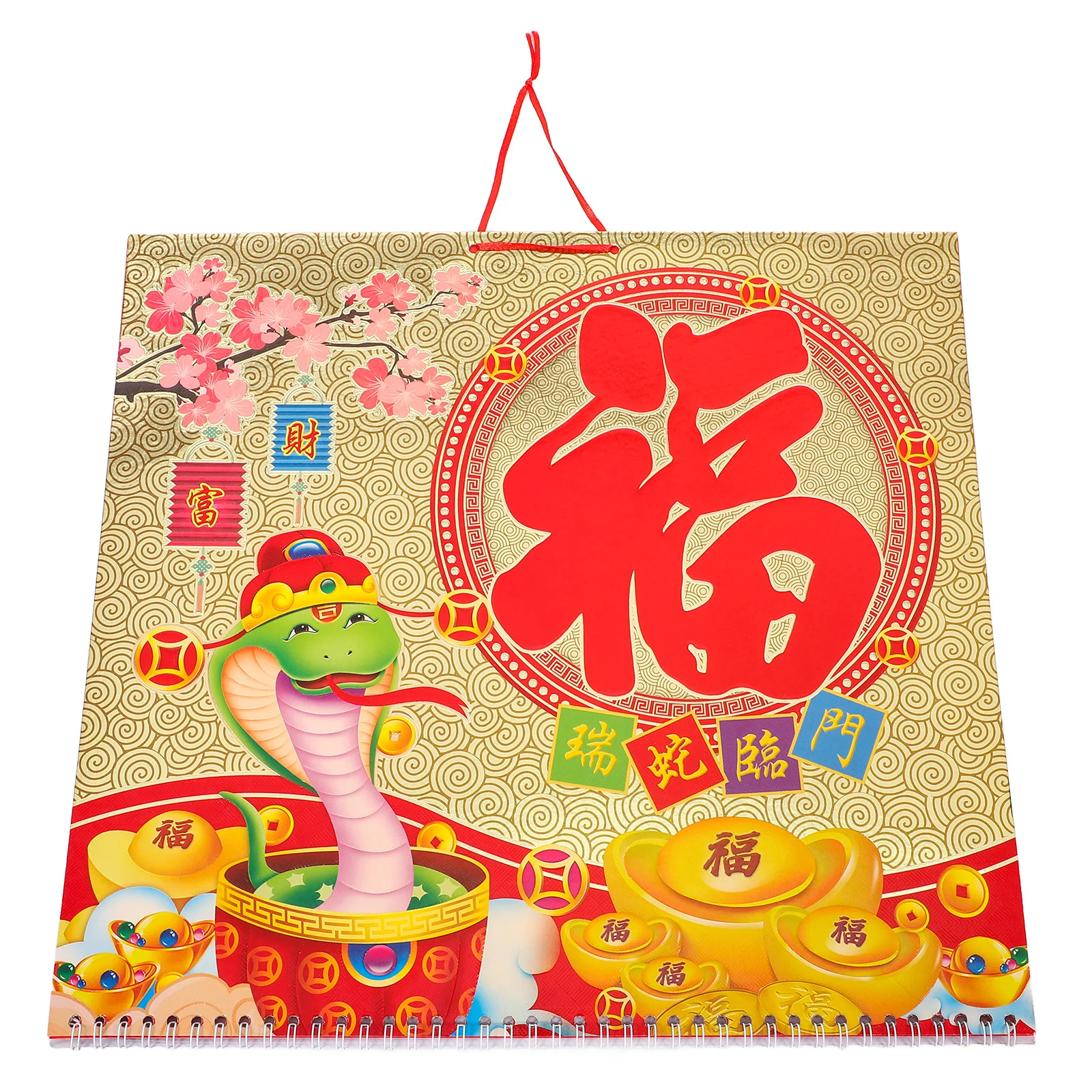 

Chinese Theme 2025 Hanging Calendar Year of The Snake Wall Decorative Calendar for Living Room Bedroom Study Clear Print No Fade