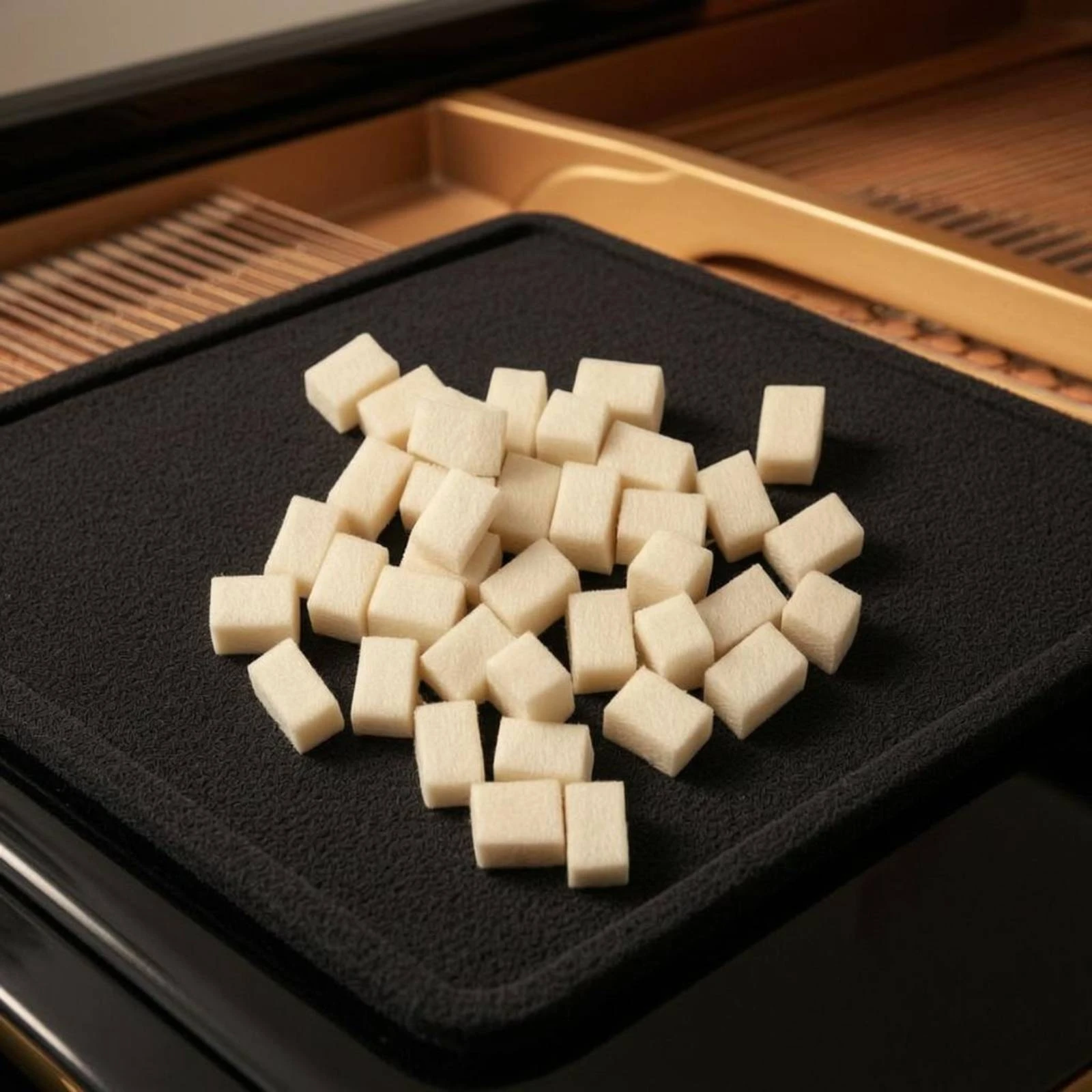 90 Pieces Whippen Hammer Pillow Block 17 Mm Piano Hammer Pillow Cloth Wool Piano Repair Block Small