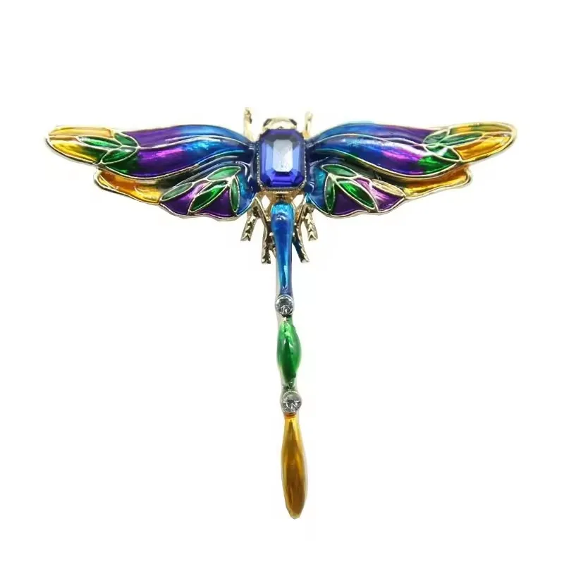 Mode Kristall Vintage Libelle Brosche Große Insekt Broschen Für Frauen Pins Hochzeit Schmuck Zubehör