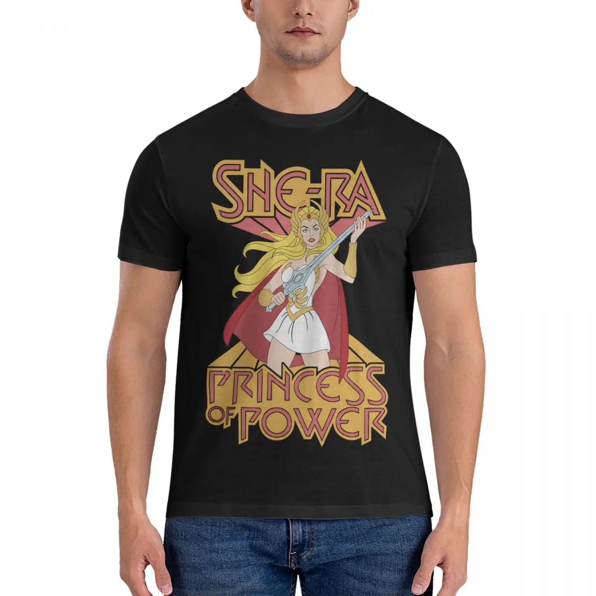 Men Sweatshirt T Shirt She Ra Princess of Power Pure Cotton Clothing Vintage Short Sleeve Round Neck Tees Graphic T-Shirts