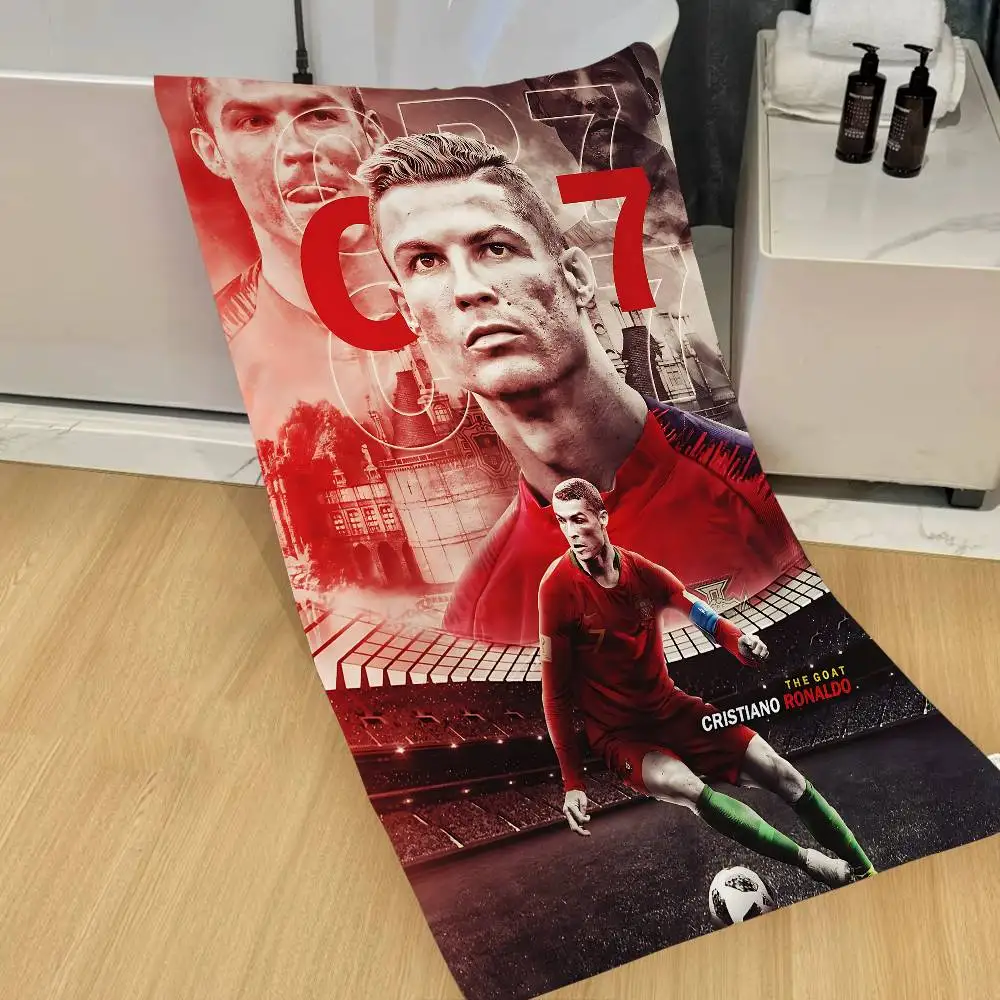 Football CR-7 Star Anime Beach Swimming Towel Soft Absorbent Washcloth Children's Gifts For Kids Travel Camping Gym