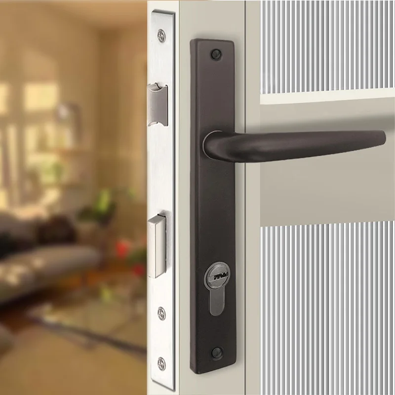 8530 universal home door lock iron panel aluminum handle P-A-02-W