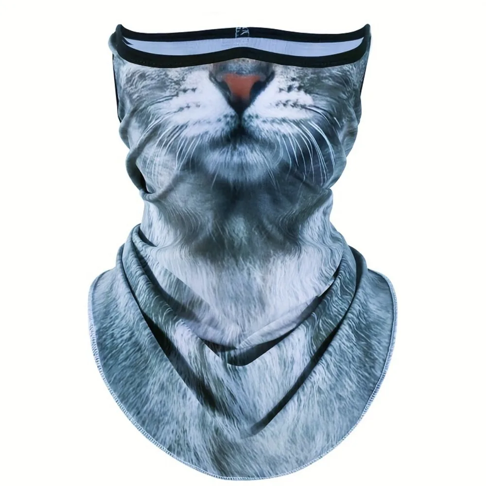 Quick-Dry 3D Cat Pattern Sun Protection Face & Neck Cover Breathable Ideal for Outdoor Sports & Cycling,Sunscreen, Full Face