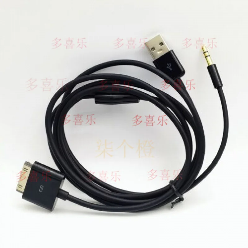 WW    2PACK 5ft 30Pin to 3.5mm Audio AUX Cable & usb Data Charging for iPod iPhone 3 4
