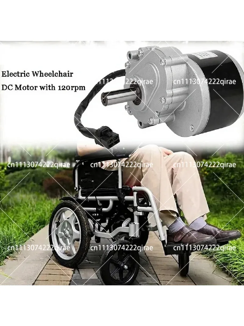 350W 24V 75RPM 120RPM Low Speed DC Gear Motor, Wheelchair Brushed Motor High Torque Electric Motor
