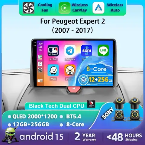 Android 15 Car Radio Carplay For Peugeot Expert 2 G9 2007 - 2017 Navigation GPS Auto Stereo Multimedia Player 4G Wifi Video 2din 10 best sales peugeot expert 2008 - №5
