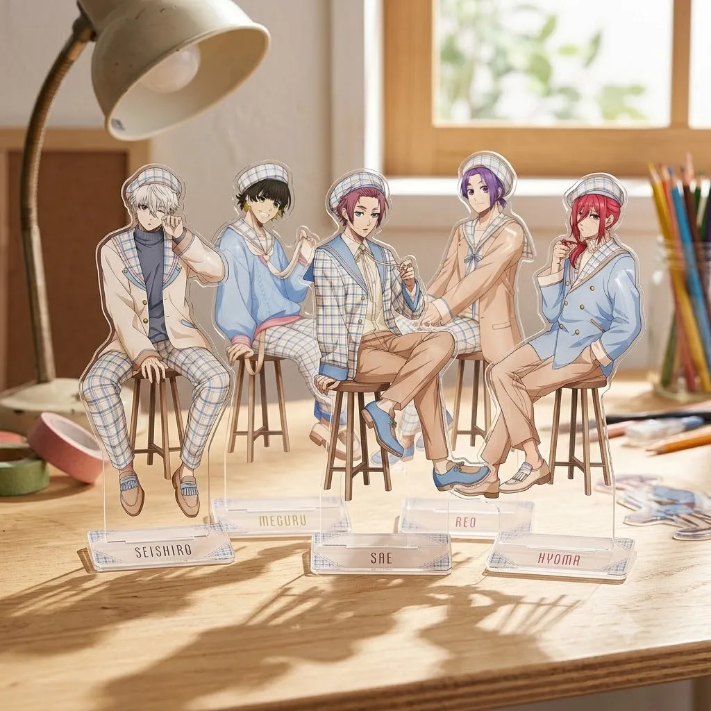 Hot Anime Blue Lock Acrylic Stand Figure Chibi Anime Standing Sign Model Plate Desk Decor Fans Gift Keychain