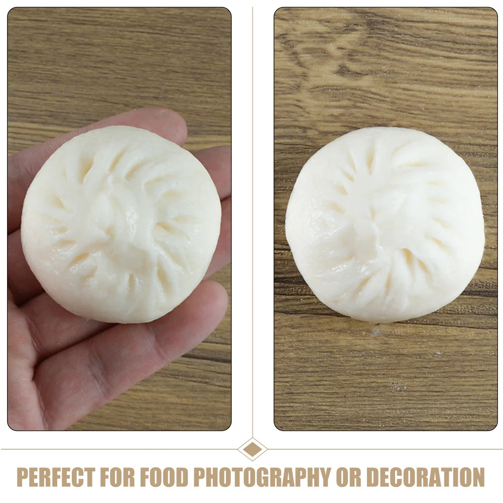 Simulation de chignon cuit à la vapeur en PVC, 4 pièces, accessoire alimentaire réaliste, décoration, photographie, fête, cuisine, affichage, ornement de Restaurant