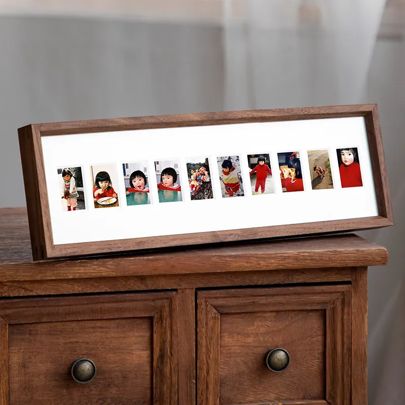 10/20 Grid Photo Collage Frame DIY Solid Wood Picture Display Multi Openings Wall Mount Photos Frames Personalized Picture Array