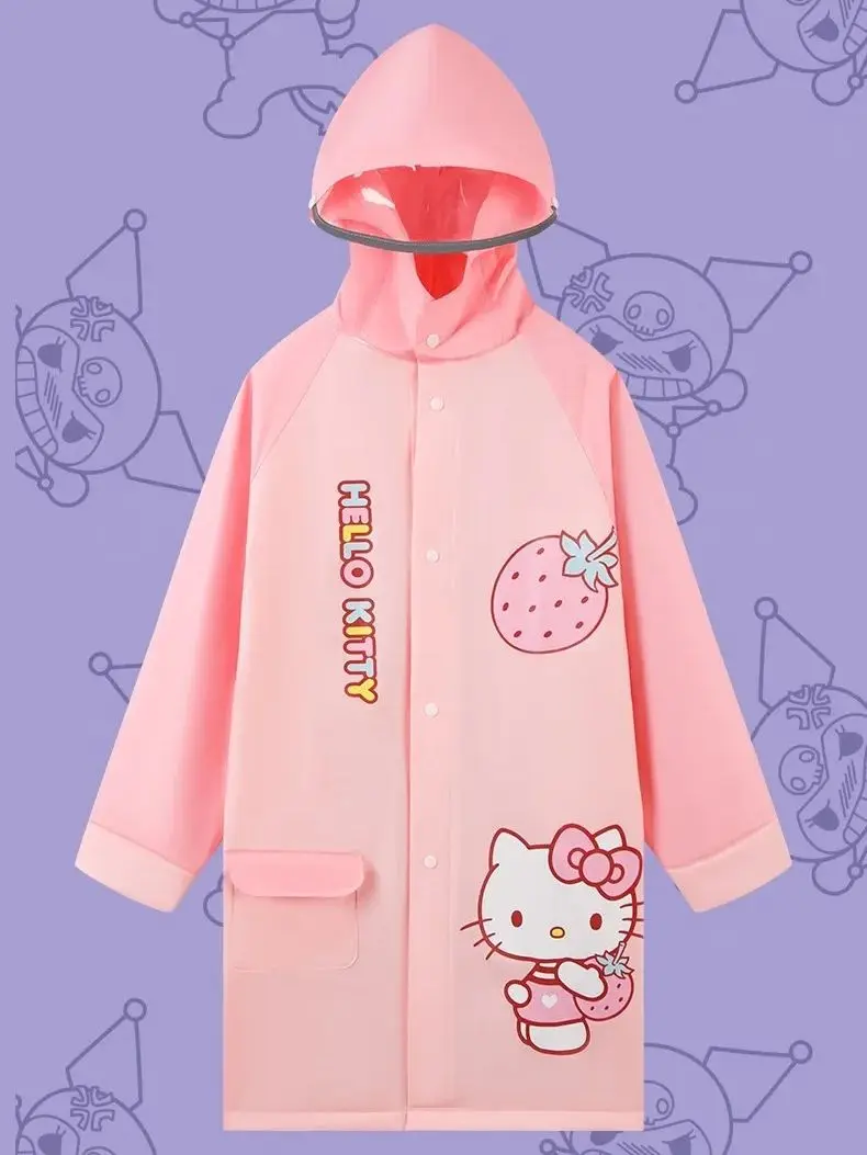 AliExpress Sanrio Amine Raincoat Stay Dry & Comfy Rainy Day Outdoor Walking Cycling Kids Poncho Hooded Jacket for