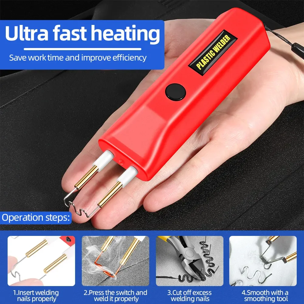 Heat Plastic Welding Kit Bumper Soldering Iron Staples Bumper Repair PVC Repairing Machine Car Tools Kit Stapler Plastic Welder