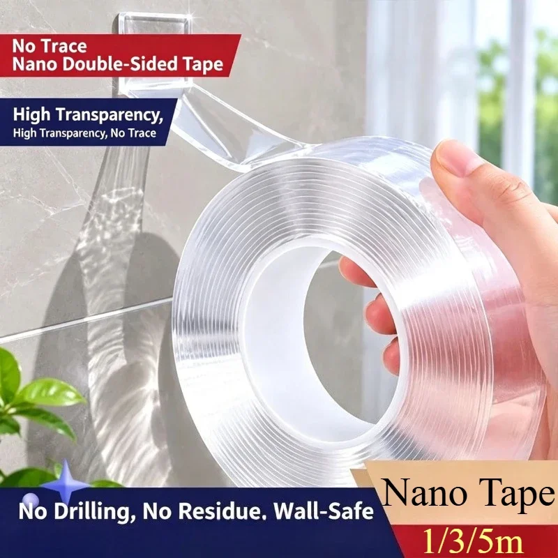 Nano Tape Extra Strong Double-sided Adhesive Tape Waterproof Transparent Decorative Tapes Thickened Reusable Tape Tools For Home
