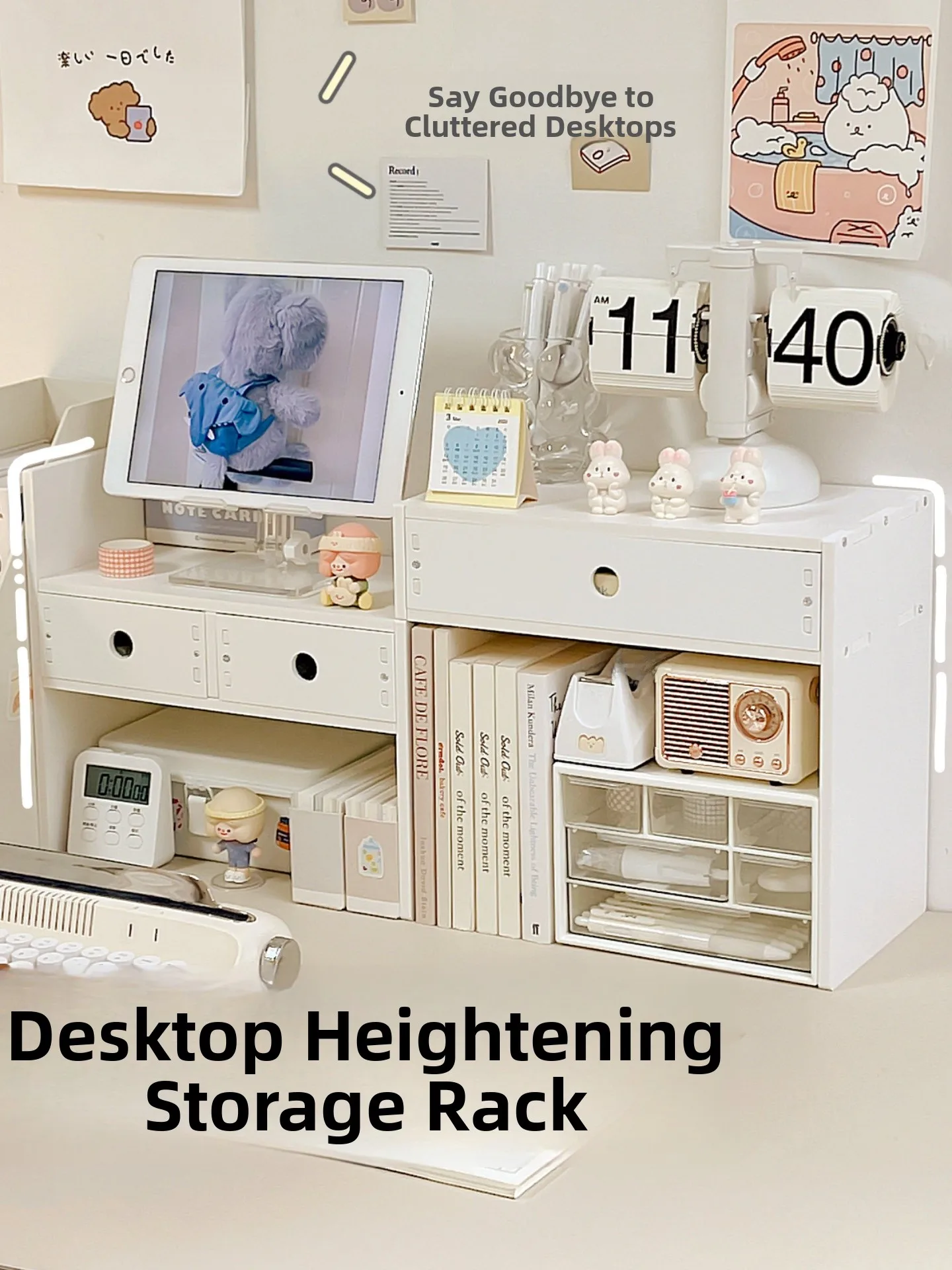 

Настольный органайзер Ra, учебный стол, косметический держатель, многослойный ящик для хранения Der Sle, увеличивающий эльф, милые маленькие вещи