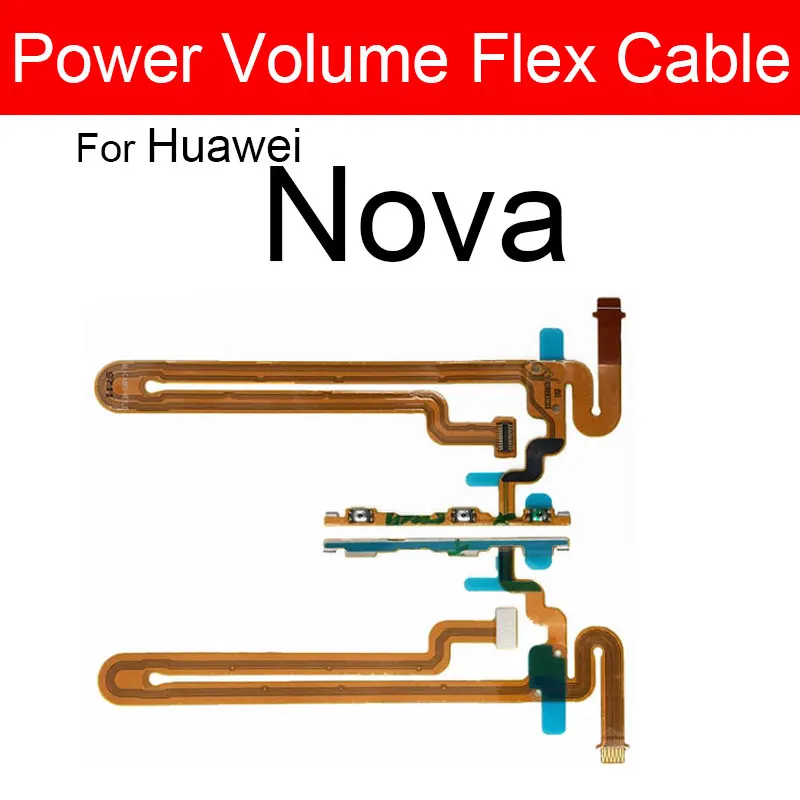 Power Volume Flex Cable For Huawei Nova Young Lite Plus 2 3 4 2i 3i 3e 4e 2lite 2plus Lite2017 Power Audio Buttons Flex Ribbon