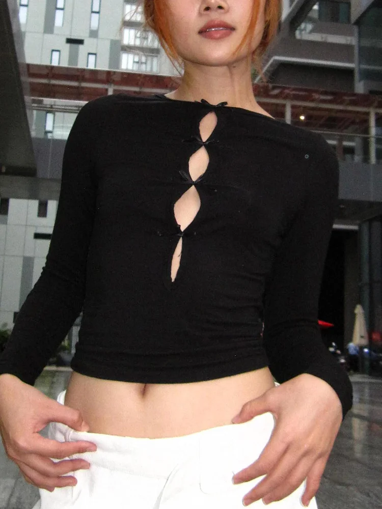 

Long Sleeve T-Shirts Womens Sweet Floral Mesh Tops Slim Fit Breathable Autumn Daily Feminine Youthful Romantic Style Cute