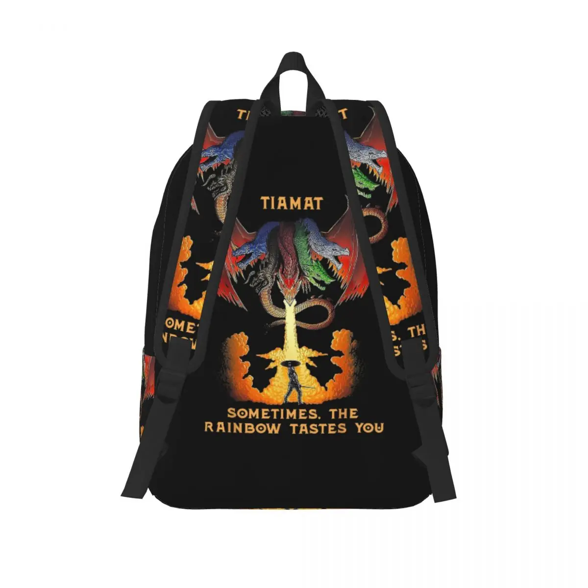 Dragon Tiamat Sometimes The Rainbow Tastes You Student Backpack School Bag Hiking Travel Daypack Fashion Bookbag Shoulder Bags