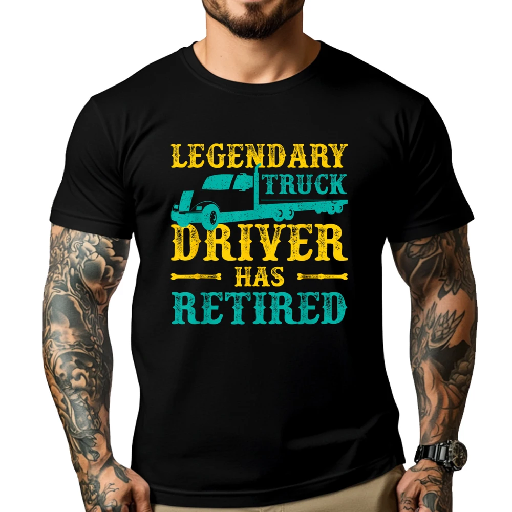 

Retirement Trucker Legendary Truck Driver Retired Free Shippping Items Lowest Prices T-Shirt Graphic Cotton Short Sleeve