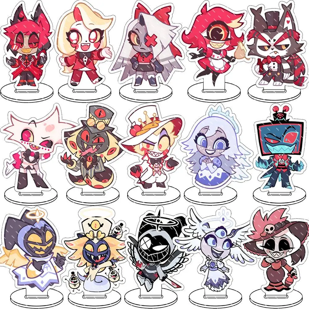 Anime Acrylic Keychain -Vaggie Alastor Cute Y2K Cartoon Pendant, Suitable for Bags and Keys, Perfect Gift for Fans Car Key Bag