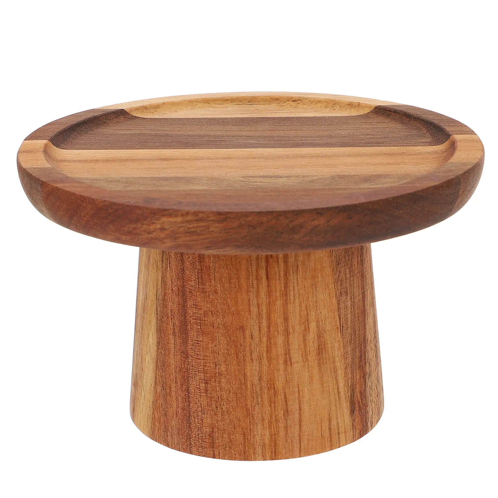 Wooden High Base Cake Stand for Desserts Cupcakes Fruits Snacks Display Natural Style Party Wedding Picnic Home Kitchen