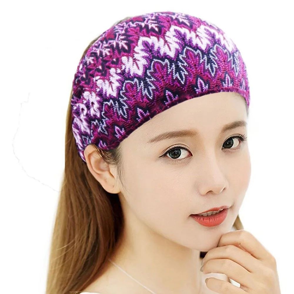 

Fashion Wide Hairbands Ethnic Style Stretchable Headbands Thin Breathable Headwear Women