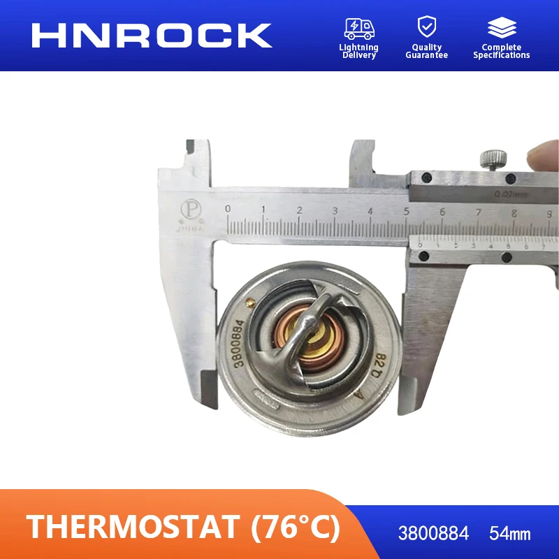 NEW HNROCK Thermostat 76°C 3800884 54mm Suitable for PC130-7 Engine Parts 4D95B3.3