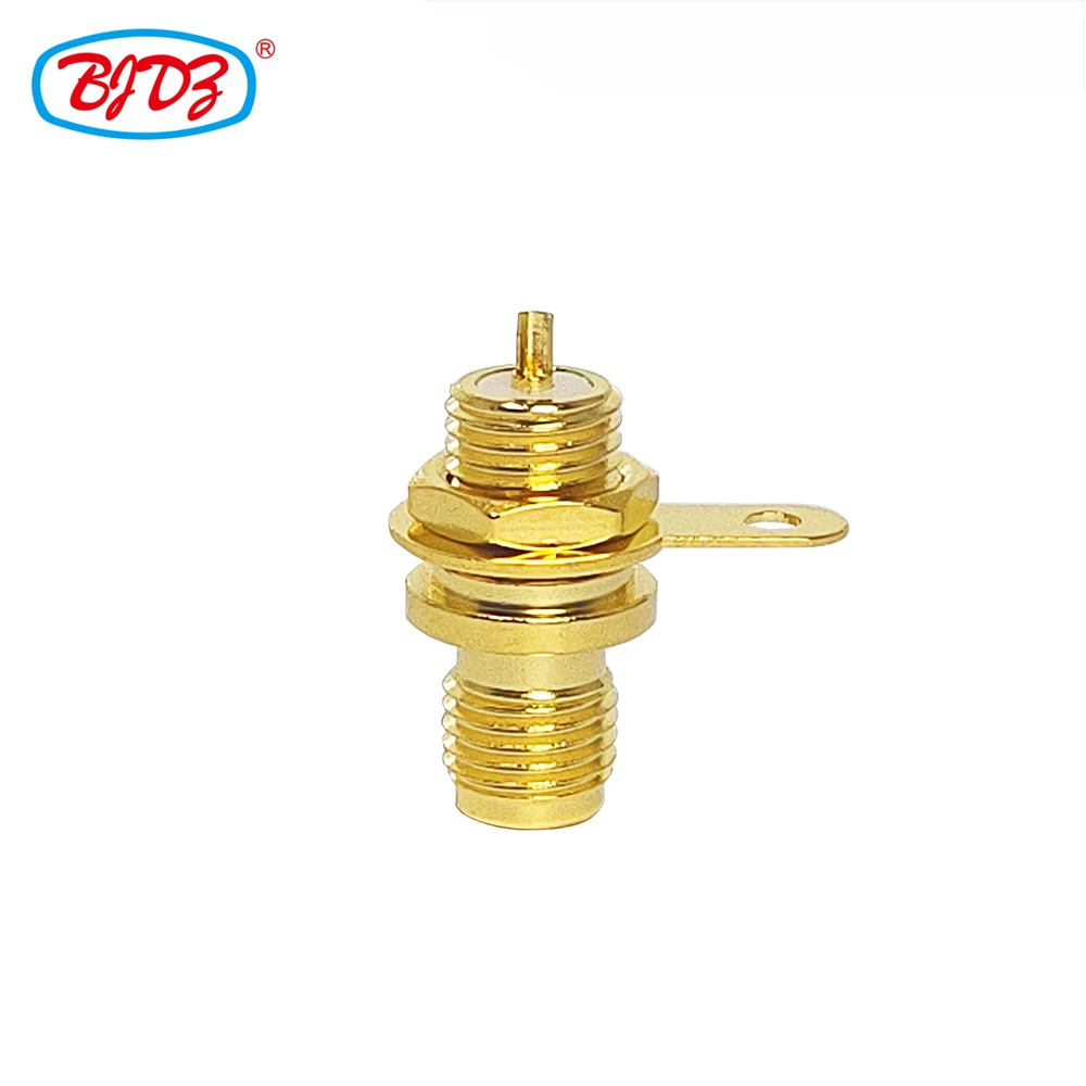 Free Shipping 5PCS Gold Plated SMA Female Bulkhead Solder Connector