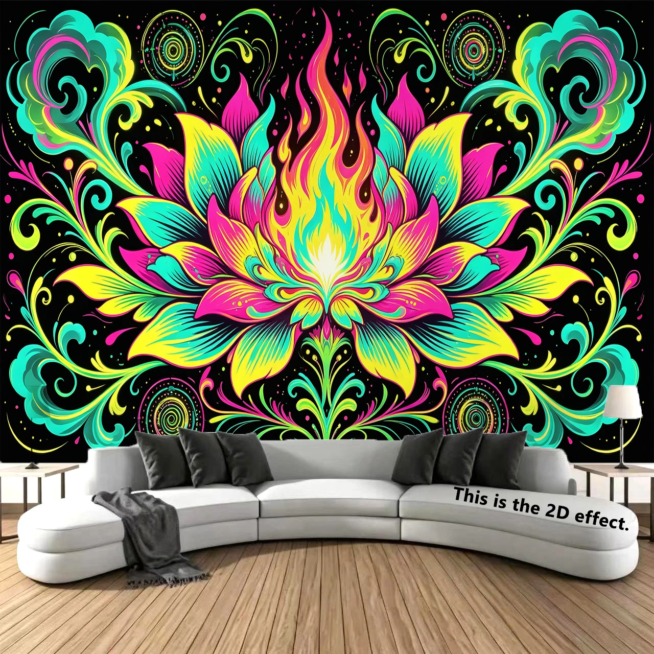 Psychedelic Lotus Background Cloth Hanging Cloth Bedroom Bedside Decorative Wall Cloth Dormitory Tapestry