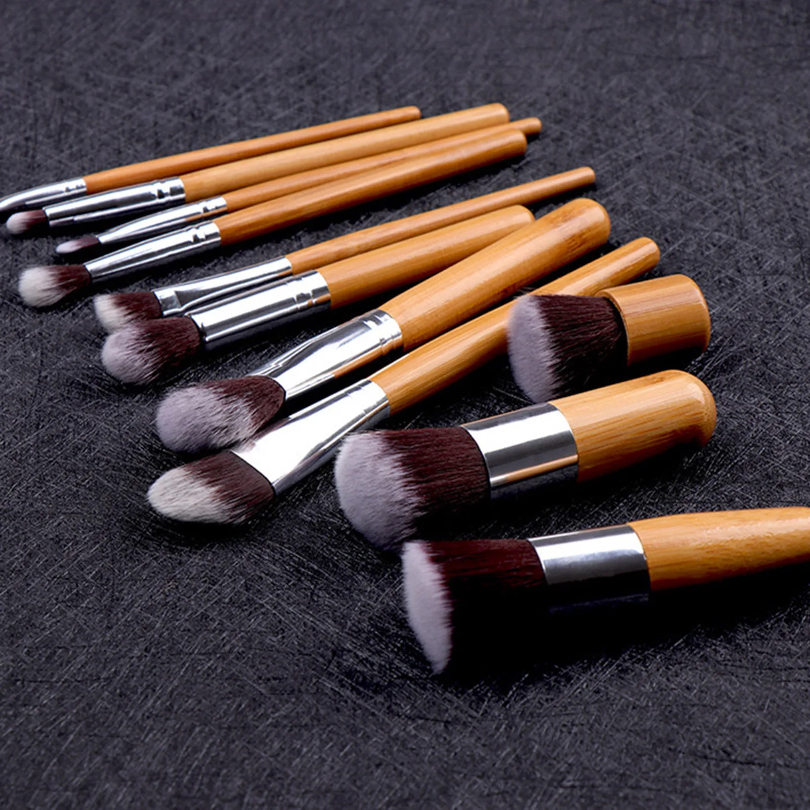 11PCS Premium Cosmetic Brush Set Concealer Eye Shadows Blush with Organizer Bag for Smudge & Angled Eyeliner