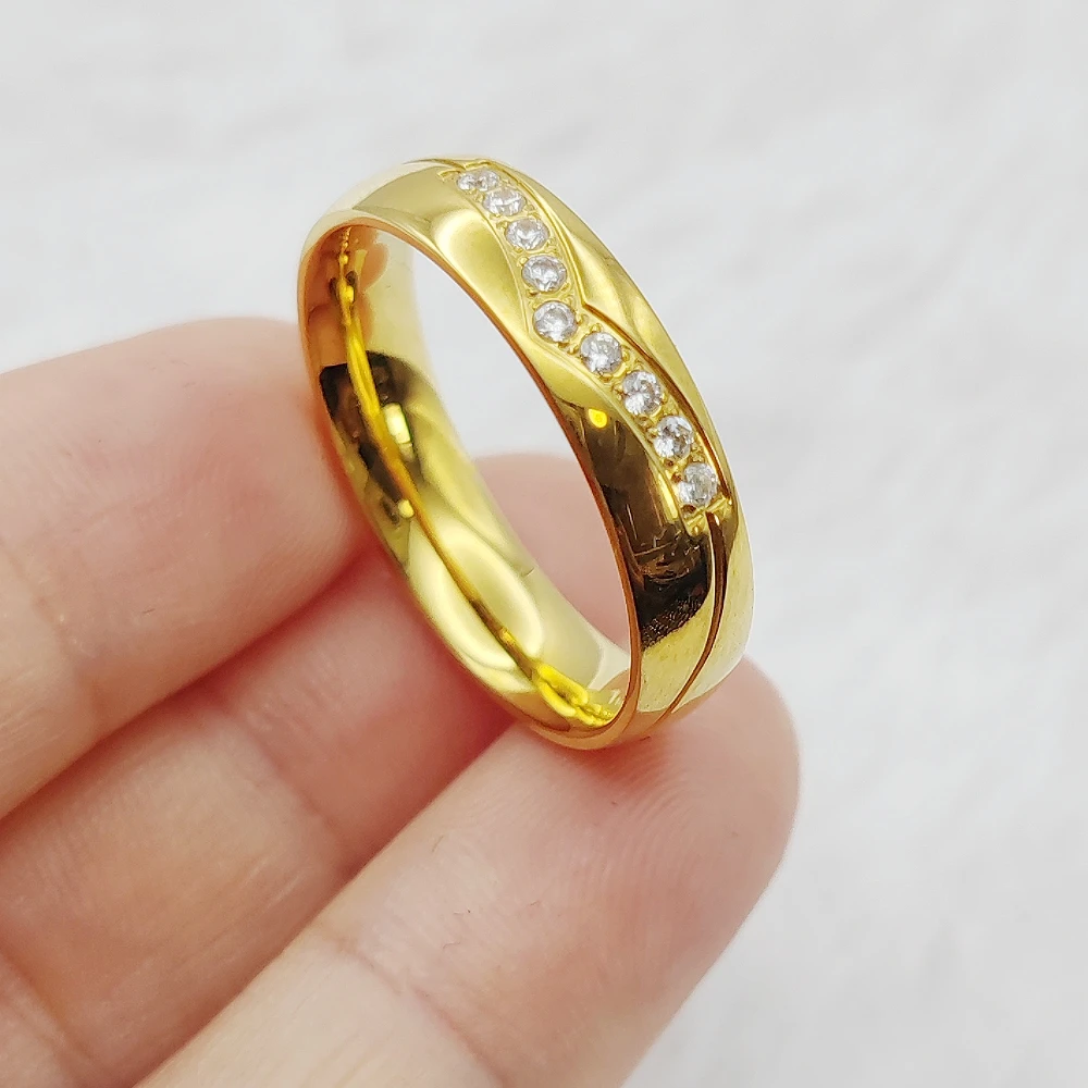 Wedding Rings Women Classic Goldedn Crown Marriage Couples Brazlian Fashion Jewellery Female Finger Rings