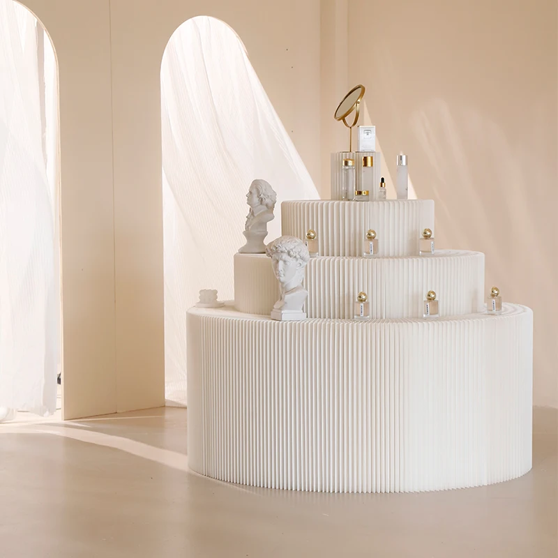 Cylinder booth display stand, wedding dessert table, window, water table, ladder, display table, luminous organ paper