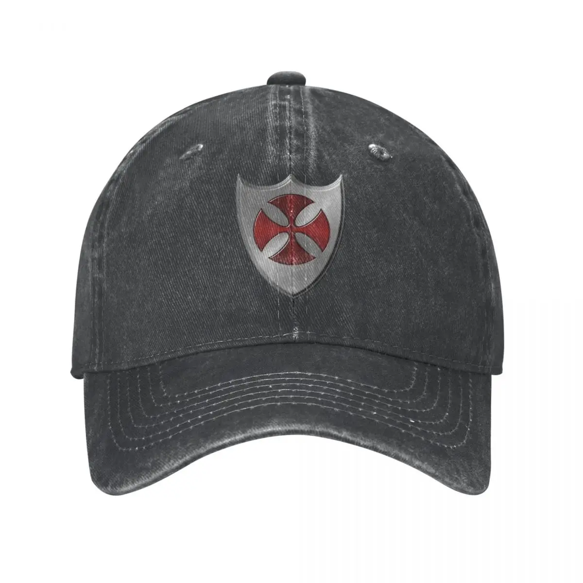 Knights Templar Denim Baseball Cap Cross and Shield Outdoor Gym Trucker Hat Summer Female Male y2k Funny Sun-Proof Baseball Caps