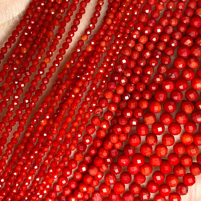 2 3 4MM Faceted Stone Beads Natural Apatite Agate Jade Amethyst Tourmaline Round Spacer Beads for Jewelry Making Diy Bracelet