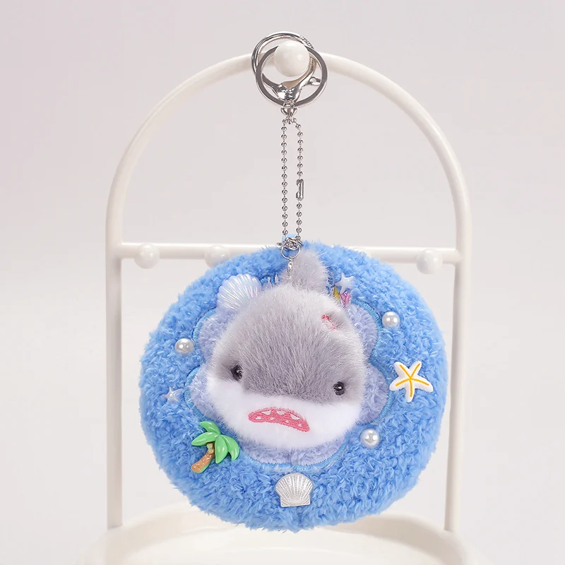 Cartoon Ocean Fish Plush Keychain Cute Seal Octopus Shark Sea Turtle Pendant Toy for Bag Decoration Christmas Birthday Gift