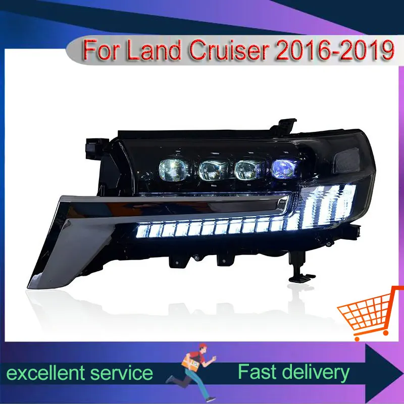 

LED Car Headlights For Toyota Land Cruiser 2016-2021 200 LC200 Modificiation Automobile Accessories Front Lights DRL Head Lamps