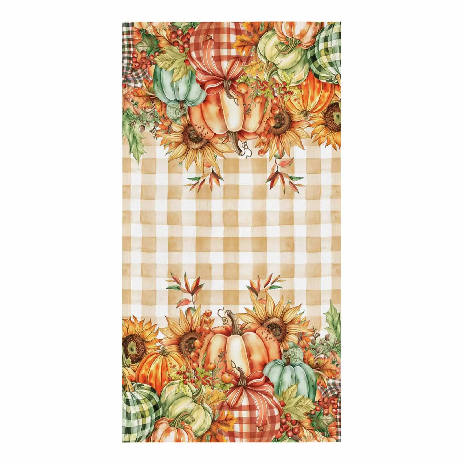 Thanksgiving Pumpkin Sunflower Bow Plaid Towel Set Cleaning Cloth Kitchen Accessories Dish Washing Cloth Household